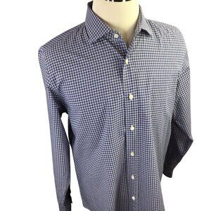 Jack Spade Bleecker Street Men's XL Blue Check Long Sleeve Shirt Button Up